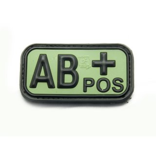 Bloodtype Rubber Patch AB Pos FOREST
